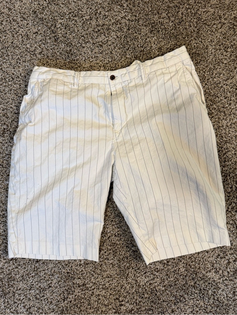 Polo by Ralph Lauren White Shorts with Black Pinstripes and Side Adjusters